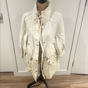 LOFT. Color block in cream and tan  utility  Jacket